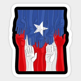 Puerto Rican Hands Boriqua Pride Puerto Rico Flag Sticker